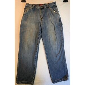 Vintage Y2K Chaps Denim Men's Baggy 34x32 Carpenter Jeans Distressed